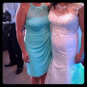 Teal/Aqua bridesmaid dress - size 6